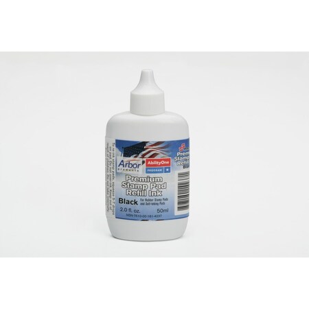 Ability One 7510-00-161-4237 - Stamp Pad Ink - Applicator Bottle - Black 7510-00-161-4237